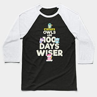 100 Days Wiser Owls Baseball T-Shirt